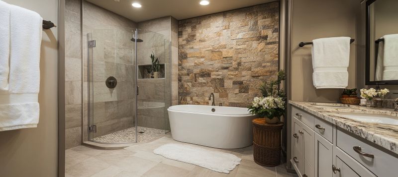 Renovated Bathroom with Natural Stone Accents